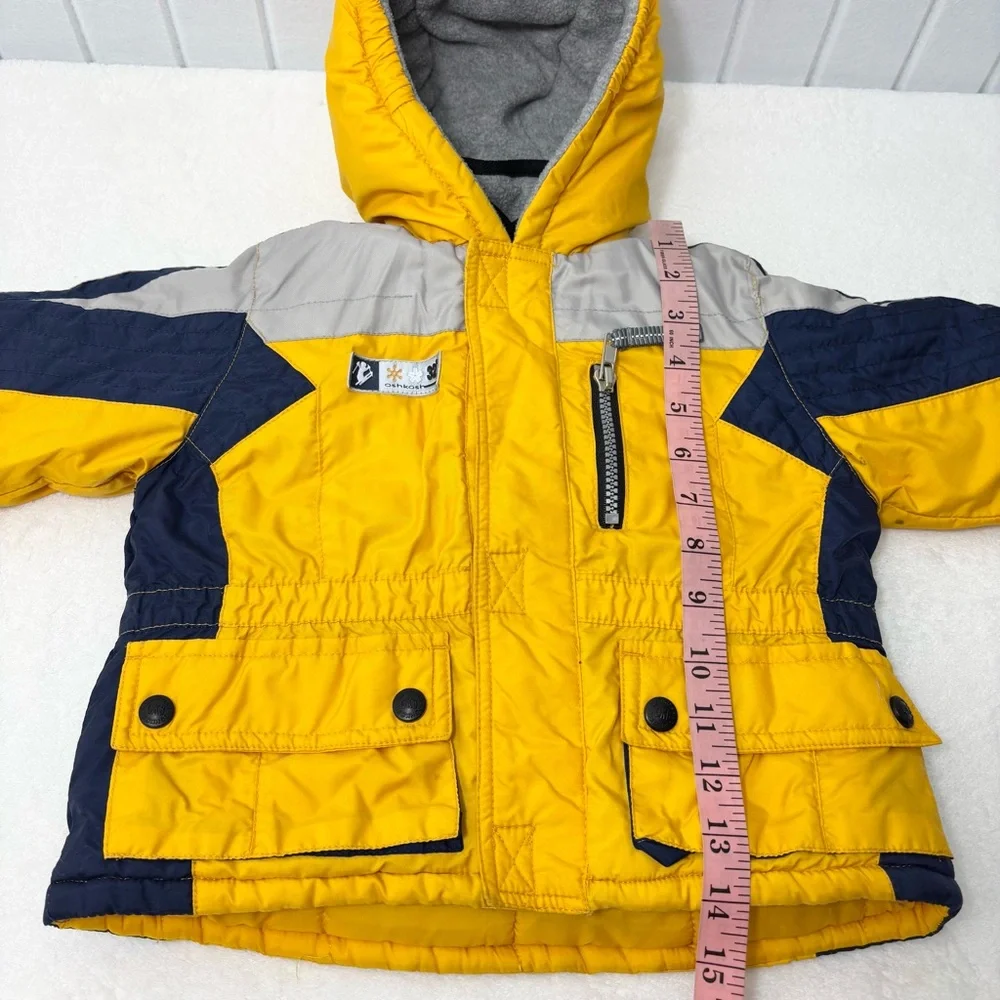 OshKosh B'gosh Gray‎ Yellow Blue Winter Jacket Boy Size 24M